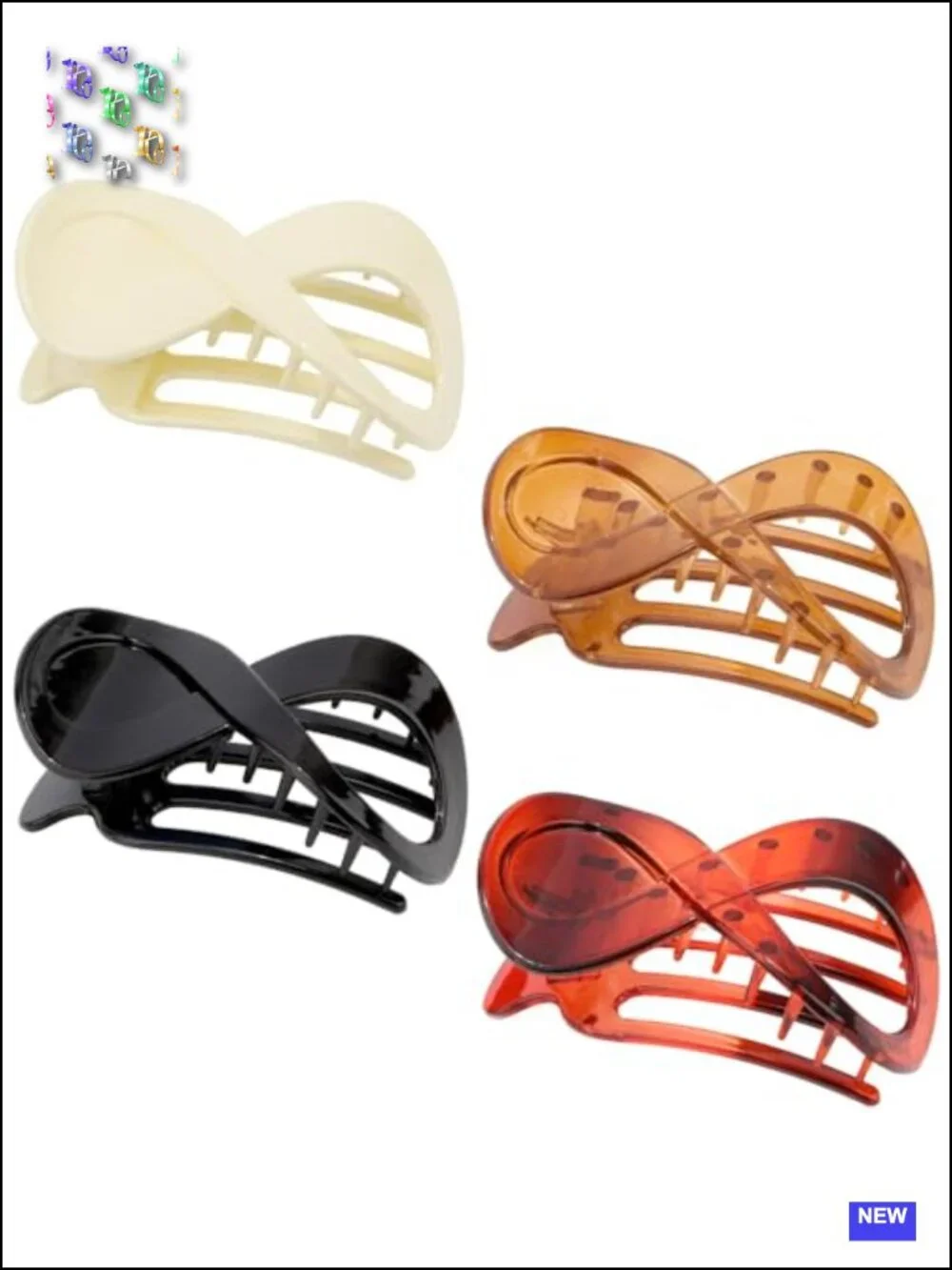 Large & Medium Flash Claw Hair Clips for Thick & Thin Hair, 4 Pack